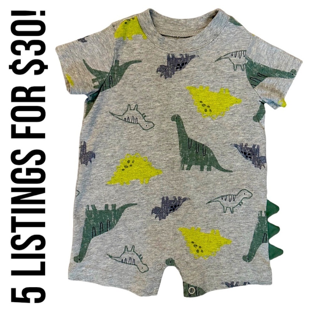 Carter’s 0-3 Month baby boy dinosaur romper